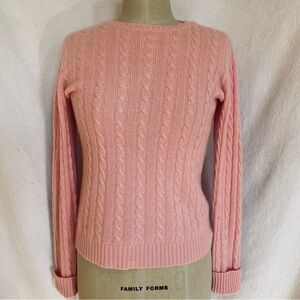 Pure Cashmere S pink cable crewneck sweater